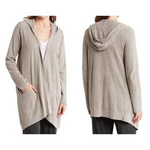 💕BAREFOOT DREAMS💕 CozyChic Lite Seashore Hooded Cardigan ~ Pewter Grey XS NWT